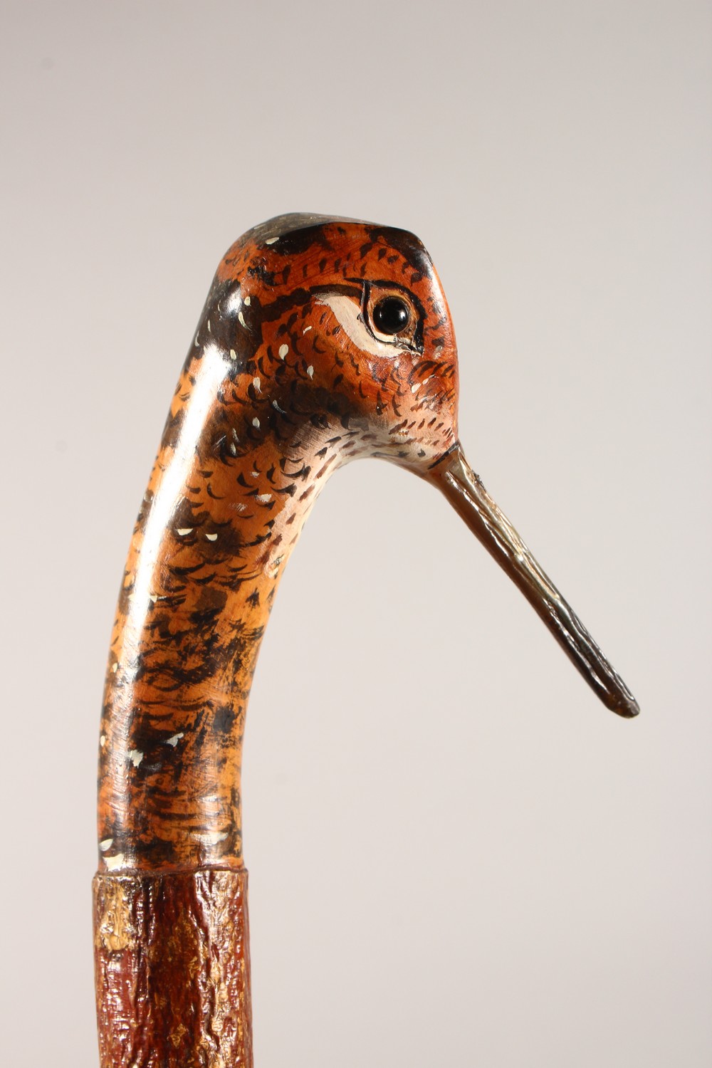 A WALKING STICK, with carved and painted pheasant head handle. 49ins long. - Image 6 of 9
