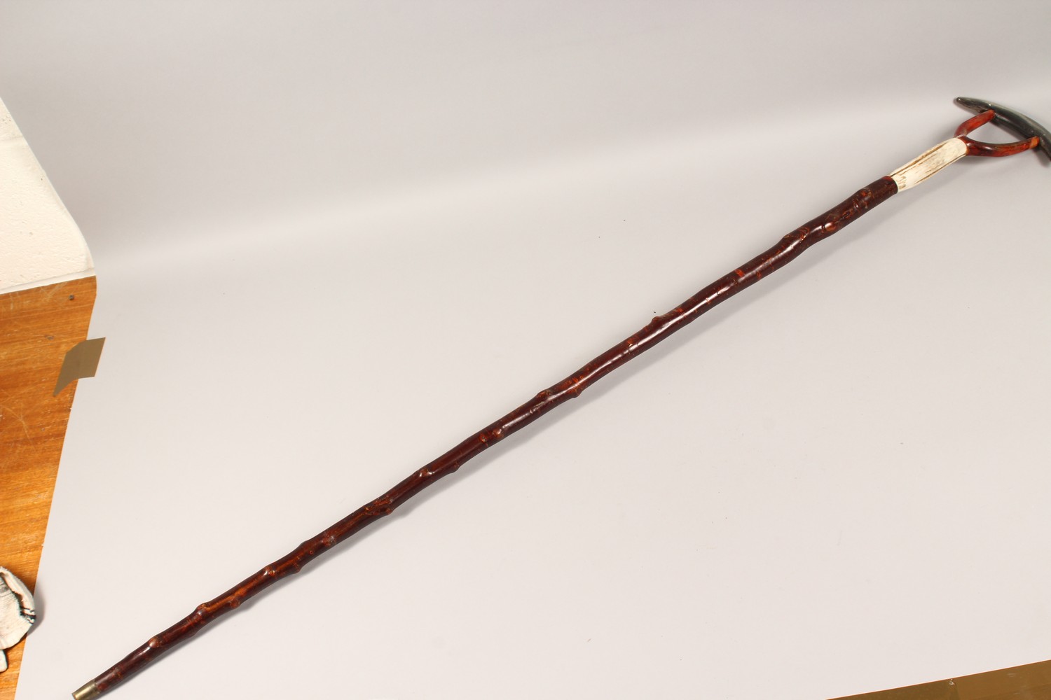 A THUMB STICK, with horn handle. 51.5ins long. - Image 4 of 4