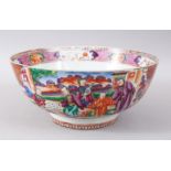 A GOOD CHINESE 19TH CENTURY MANDARIN FAMILLE ROSE PORCELAIN BOWL, decorated with scenes of figures