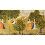 A VERY GOOD LARGE 19TH CENTURY INDIAN COTTON / TEXTILE PICHWAI PAINTING, the painting depicting a