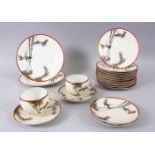 A PART SET JAPANESE MEIJI PERIOD SATSUMA TEA SERVICE, consisting of 2 cups, 4 saucers, 12 small