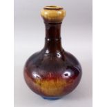 A LARGE CHINESE SANG DE BOEUF PORCELAIN BOTTLE VASE, with a nice graduation glaze, 33.5CM HIGH X