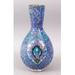 A GOOD 19TH CENTURY OR EARLIER IZNIK TYPE CERAMIC VASE, the body with floral decoration, 29cm high x