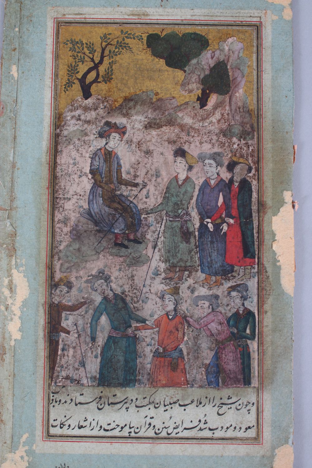 TWO GOOD PERSIAN MINIATURE PAINTINGS ON BOARD POSSIBLY 17TH - 18TH CENTURY, each painting - Image 4 of 5