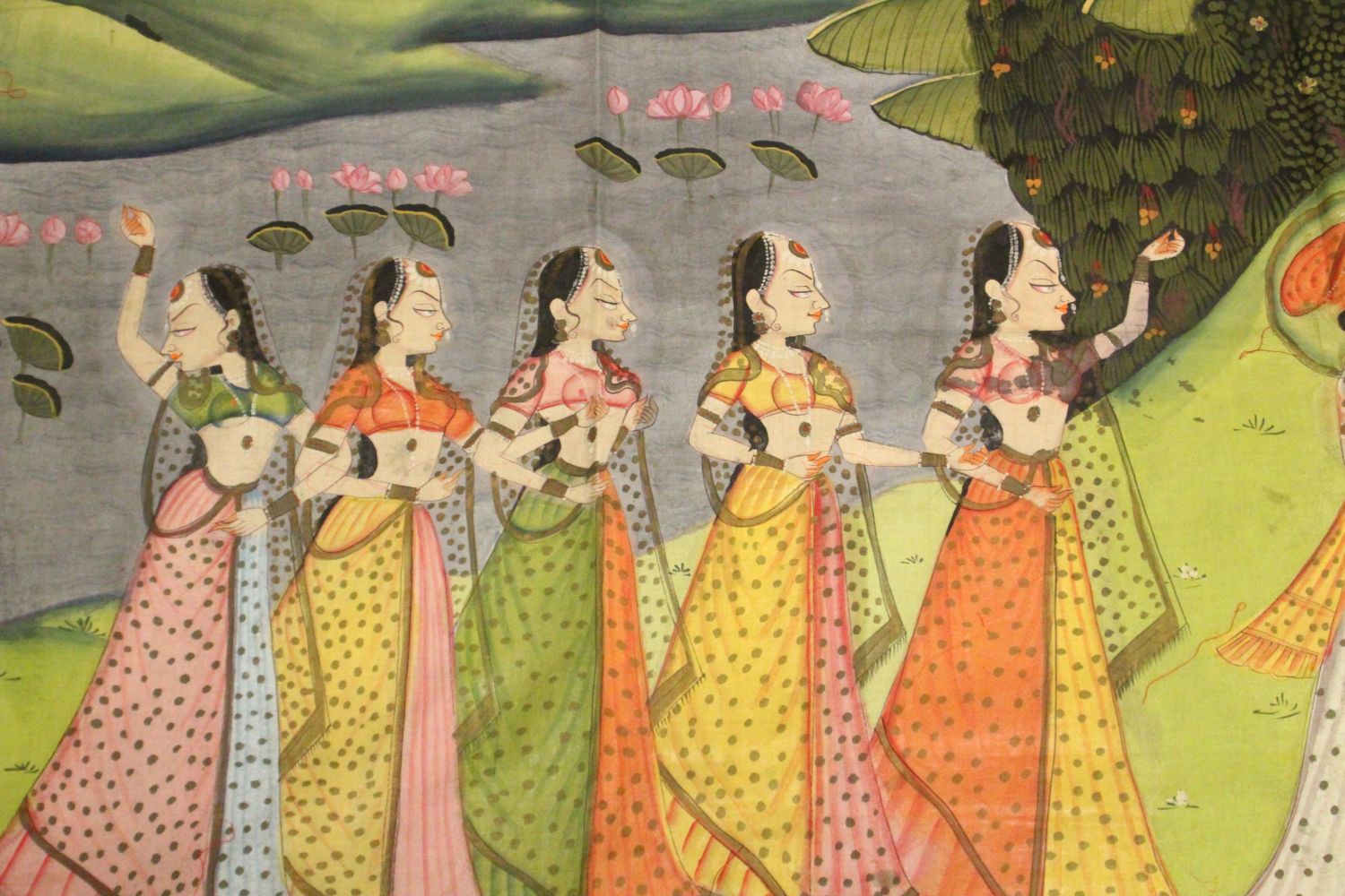 A VERY GOOD LARGE 19TH CENTURY INDIAN COTTON / TEXTILE PICHWAI PAINTING, the textile depicting - Image 2 of 4