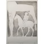 Elizabeth Frink (1930-1993) British. "Sir Topaz" from the Canterbury Tales (1972), Etching,