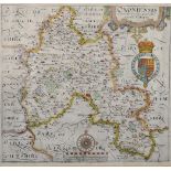 After Christopher Saxton (act.c.1540-1610) British. "Oxoniensis", Map, 10.75" x 11.5".