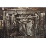 After Dante Gabriel Rossetti (1828-1882) British. "Dante's Dream", Photogravure, 14.25" x 21".