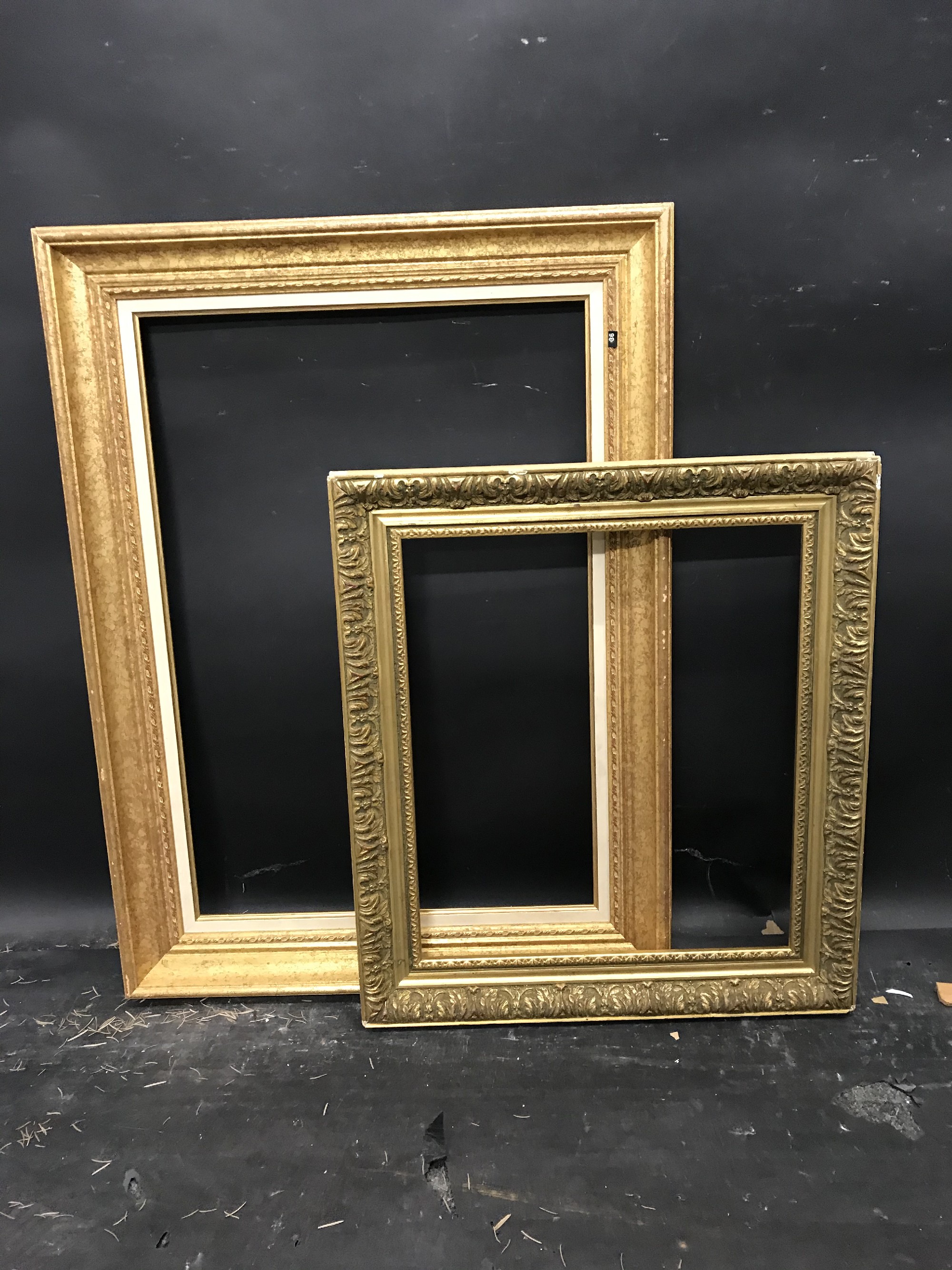 20th Century French School. A Gilt Composition Frame, with a white Slip, 21.5" x 15", and another - Image 2 of 3