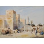 19th Century English School. "Cana 1848", a Middle Eastern Scene with Figures, Watercolour,