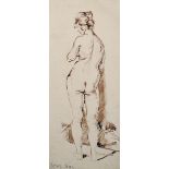 Raphael Soyer (1899-1987) Russian/American. The Back View of a Naked Lady, Ink, Signed, Unframed,