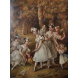 19th Century English School. Fairies in the Wood, Oil on Board, Unframed, 15.75" x 11.5".