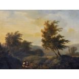 A... Boupard (19th Century) European. A Windswept River Landscape, with Figures on a Path, Oil on