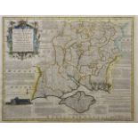 Emanuel Bowen (1693-1767) British. "An Accurate Map of Hamp Shire", Map, 16.25" x 20".