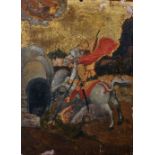 18th Century Greek School. St George and the Dragon, Oil and Gold Ground on Panel, Unframed, 11.