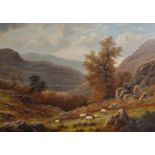 William Mellor (1851-1931) British. "A Bit of Ullswater from the Hills, Westmoreland", with Sheep in