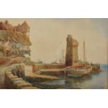 F... Beni (19th Century) British. A Harbour Scene, Watercolour, Signed, 14" x 21".