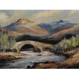 Donal Lindsay Glegg (1911-1994) British. "Bridge of Dee", Oil on Board, Signed, and Inscribed on a
