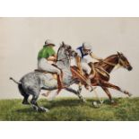 Georges-Louis Claude (1879-1963) French/American. "Polo, circa 1958", Coloured Etching, Signed,