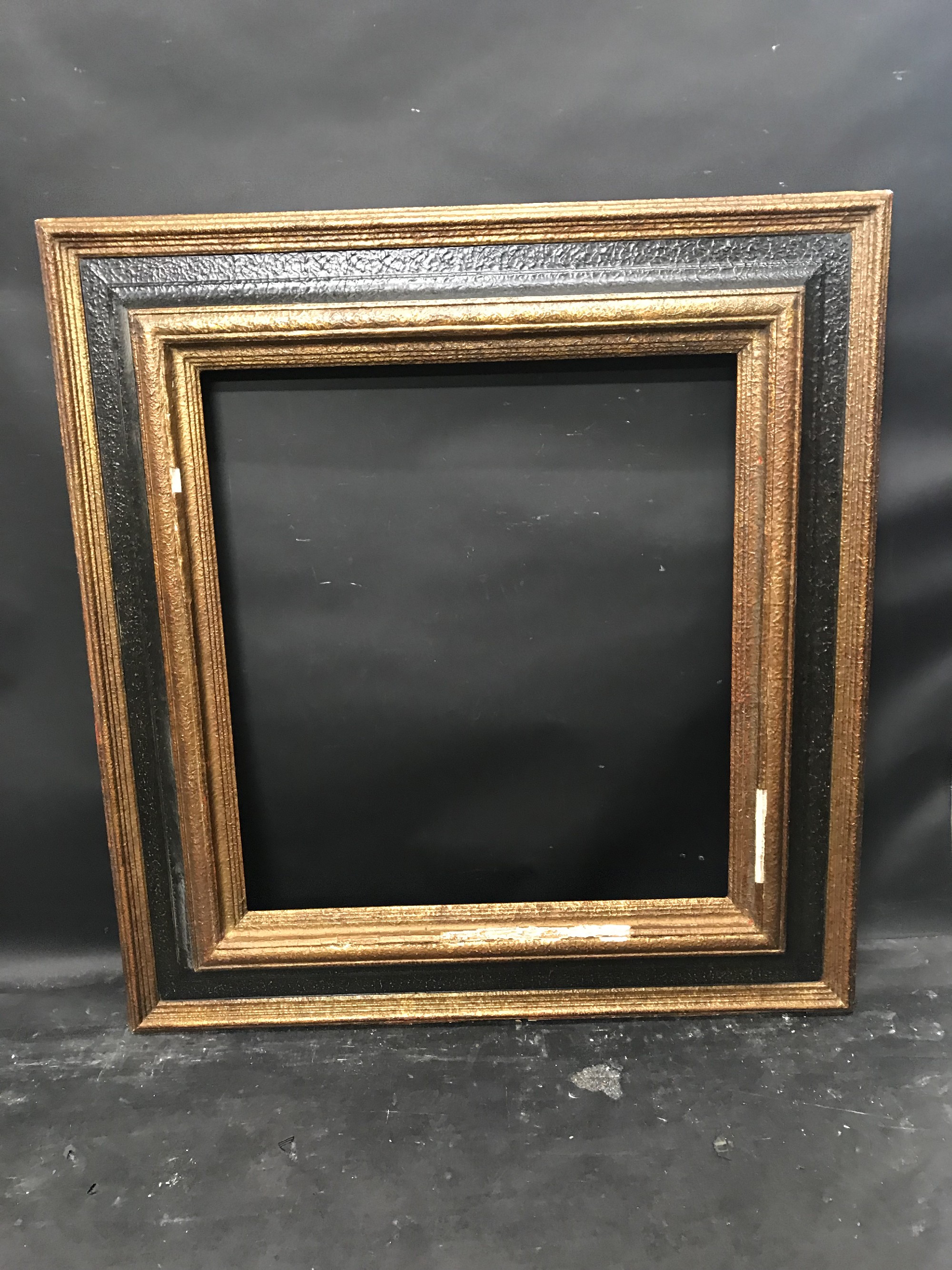 20th Century European School. A Gilt and Black Composition Frame, 25.5" x 23.5". - Image 2 of 3