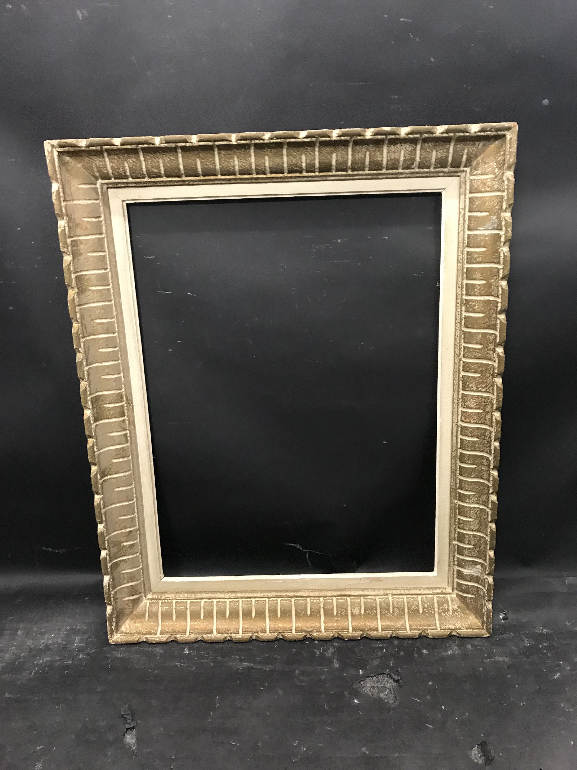 20th Century French School. A Carved Wood Painted Frame, 24" x 18". - Image 2 of 3