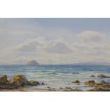 Robert Eggington (1943- ) British. "Ailsa Craig", A Coastal Scene, Watercolour, Signed 'Robert',