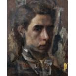 20th Century English School. A Portrait of a Man, Oil on Board, Indistinctly Inscribed on the