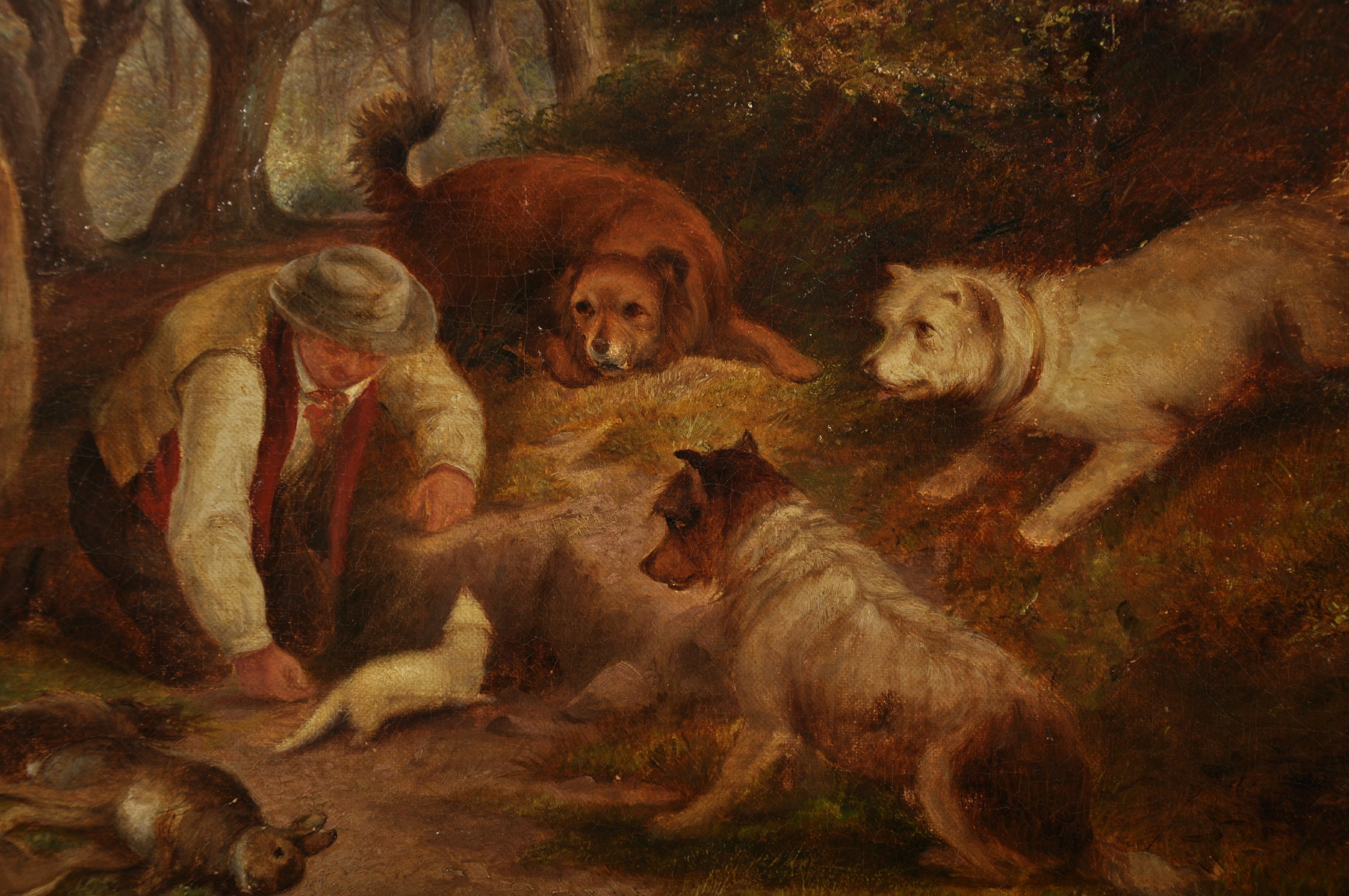 Circle of Paul Jones (act.1855-1888) British. The Gamekeeper, with Dogs and a Horse, Dead Game and - Image 3 of 4