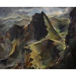 Georg Mayer-Marton (1897-1960) Hungarian. "Crib Goch", A Surreal Mountainous Landscape, Oil on