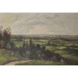 Circle of Oliver Hall (1869-1957) British. An Extensive Landscape, with a Town in the distance,