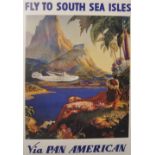 After Paul George Lawler (20th Century) American. "Fly to the Southsea Isles via Pan American",