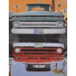 Bent (20th - 21st Century) American. "Ghetto Blaster", a Study of Two Chevrolets, Photograph,