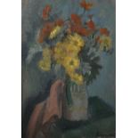 Jean Besancenot-Girard (1902-1992) French. A Still Life of Yellow and Orange Flowers in a Vase,