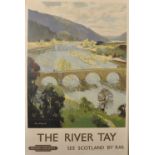 After Jack Merriott (1901-1968) British. "The River Tay", British Railway Poster, Overall 39.5" x