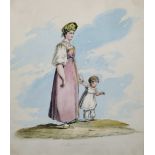 Early 20th Century English School. "A Russian Nurse", a Nurse with a Young Child, Watercolour,