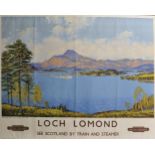 After Alasdair Macfarlane (1902-1960) British. "Loch Lomond, British Railways Steamer, Maid of the