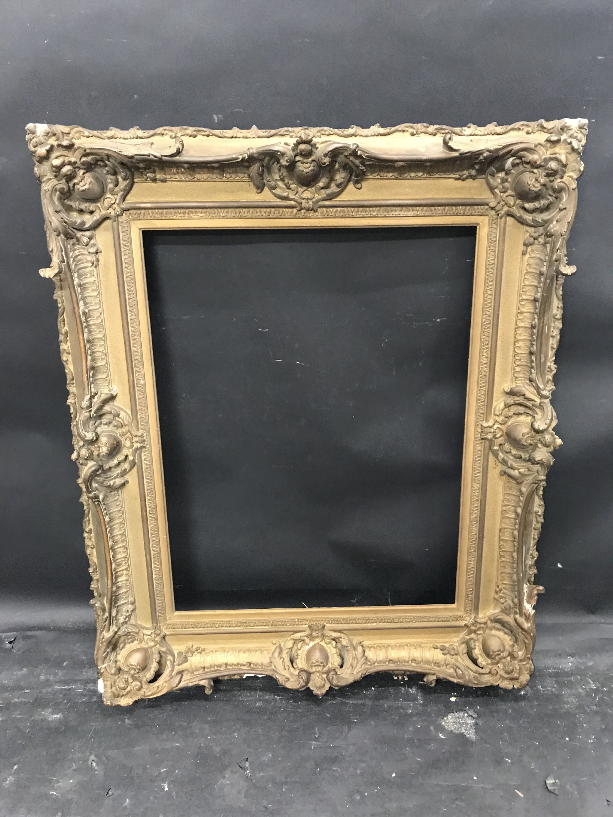 19th Century French School. A Gilt Composition Frame, with Swept and Pierced Centres and Corners, - Image 2 of 3