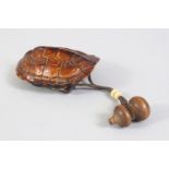 A GOOD JAPANESE MEIJI PERIOD TORTOISESHELL INRO CASE, the inro in the form of a tortoise shell, with