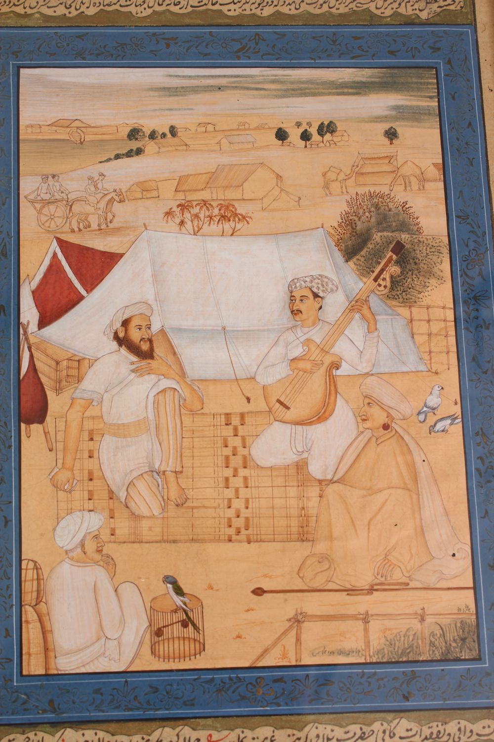 INDIAN SCHOOL, THREE SEATED MALE FIGURES ON A BEACH, script to the reverse, together with five other - Image 9 of 9