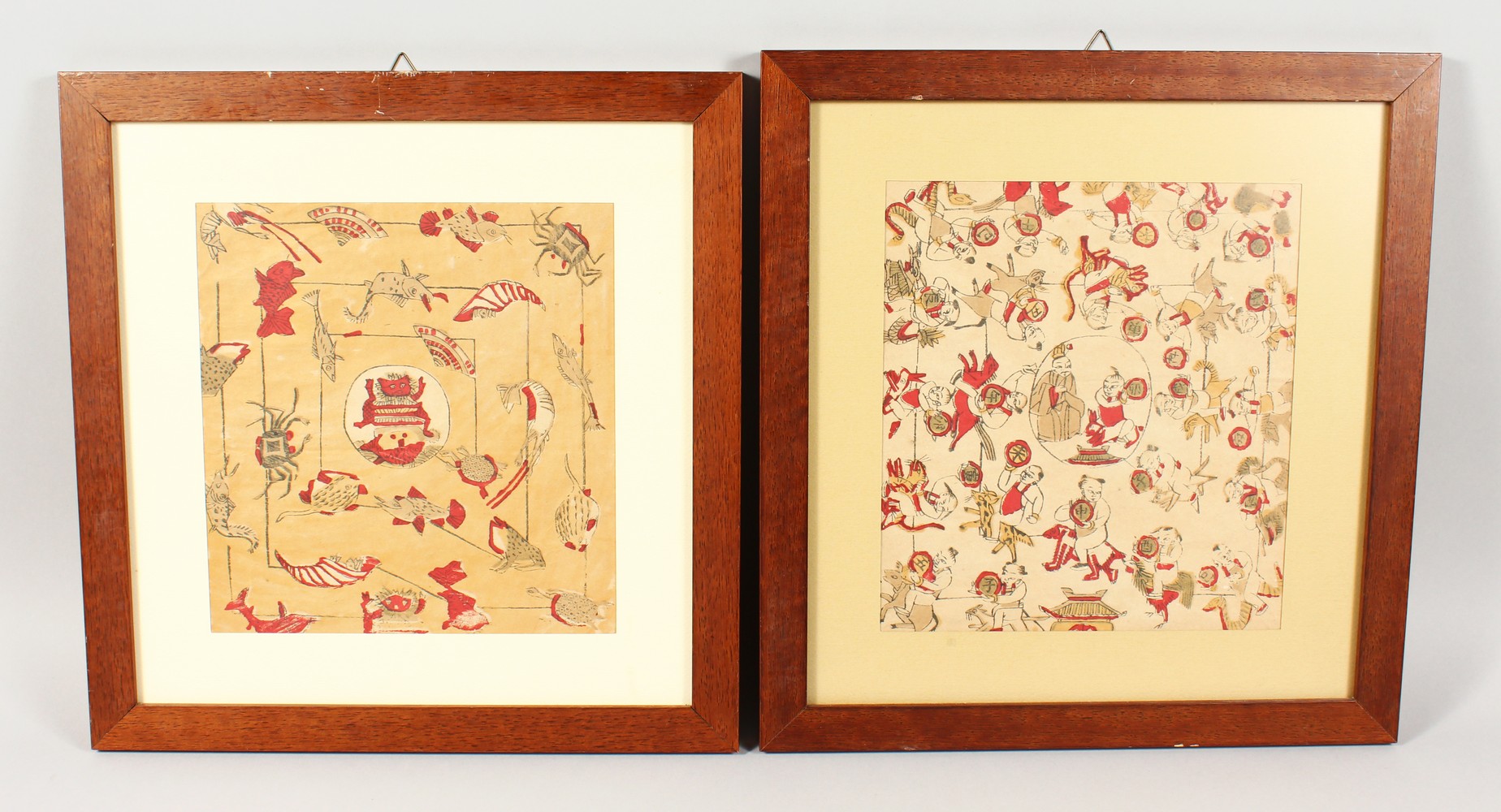 A 20TH CENTURY CHINESE SCHOOL PRINT, with another similar, 24cm x 26cm.