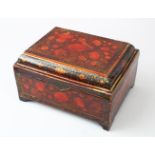 A FINE 19TH CENTURY PERSIAN QAJAR ISLAMIC LACQUERED PAPIER MACHE QURAN BOX, painted with panels of