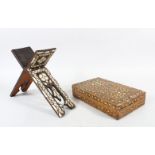 A MOTHER OF PEARL INLAID FOLDING QUARAN STAND, and a Kashmir Box (2).