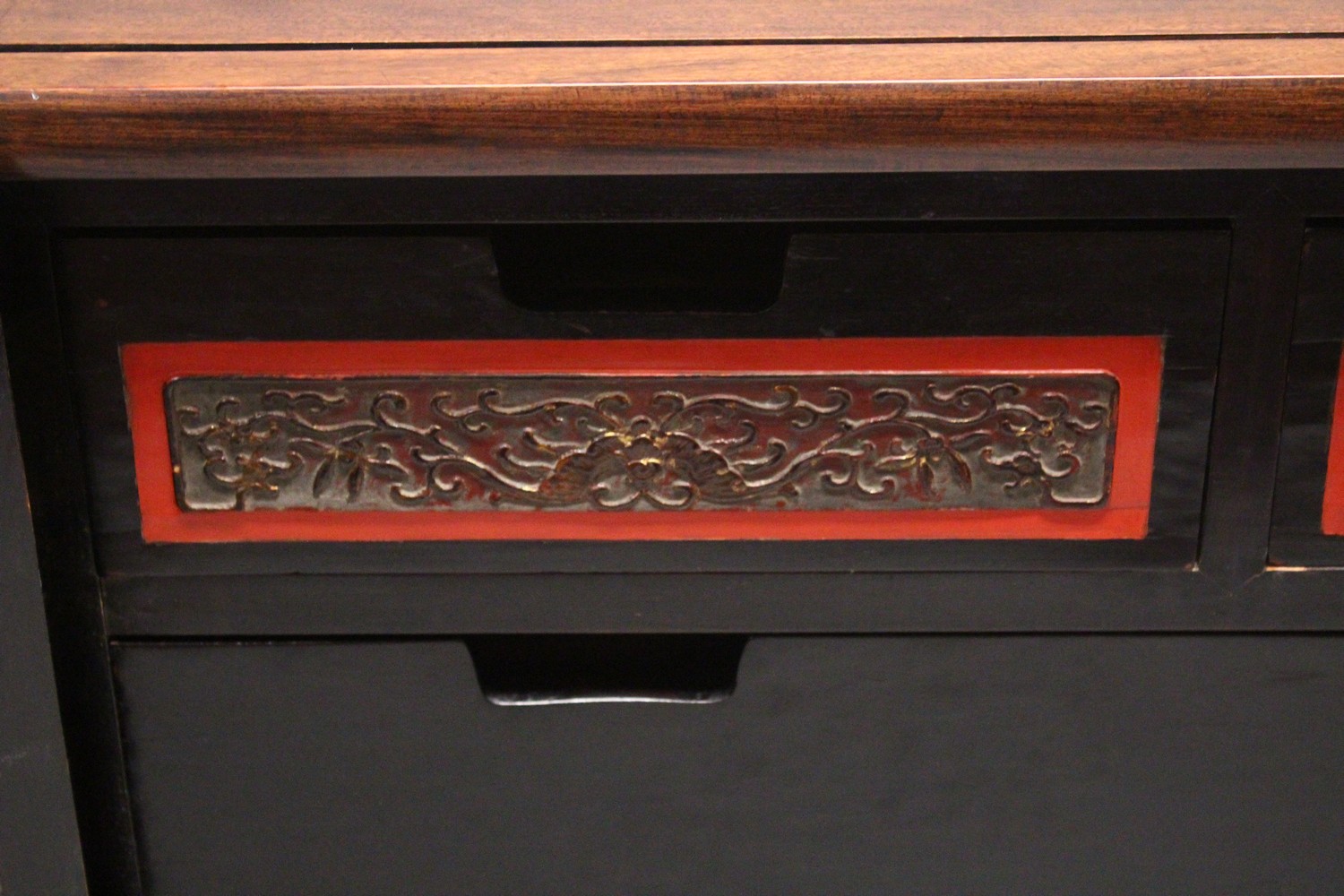 A GOOD 19TH CENTURY CHINESE HARDWOOD CABINET, the cabinet with two large carved and gilded doors, - Image 8 of 10