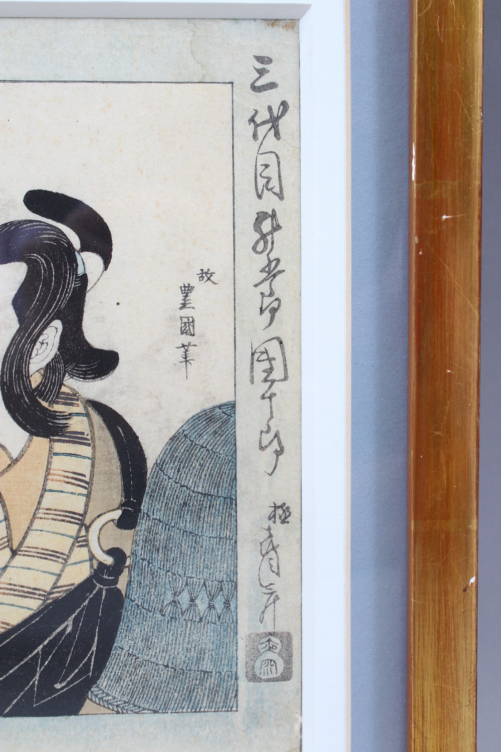 A GOOD JAPANESE MEIJI PERIOD WOODBLOCK PRINT, a male figure or craftsman, artist signed, 18cm x - Image 5 of 6