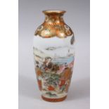 A GOOD JAPANESE MEIJI PERIOD KUTANI PORCELAIN VASE, the body decorated with scenes of figures in