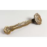 A CHINESE BRONZE RUYI SCEPTRE. 11ins long.