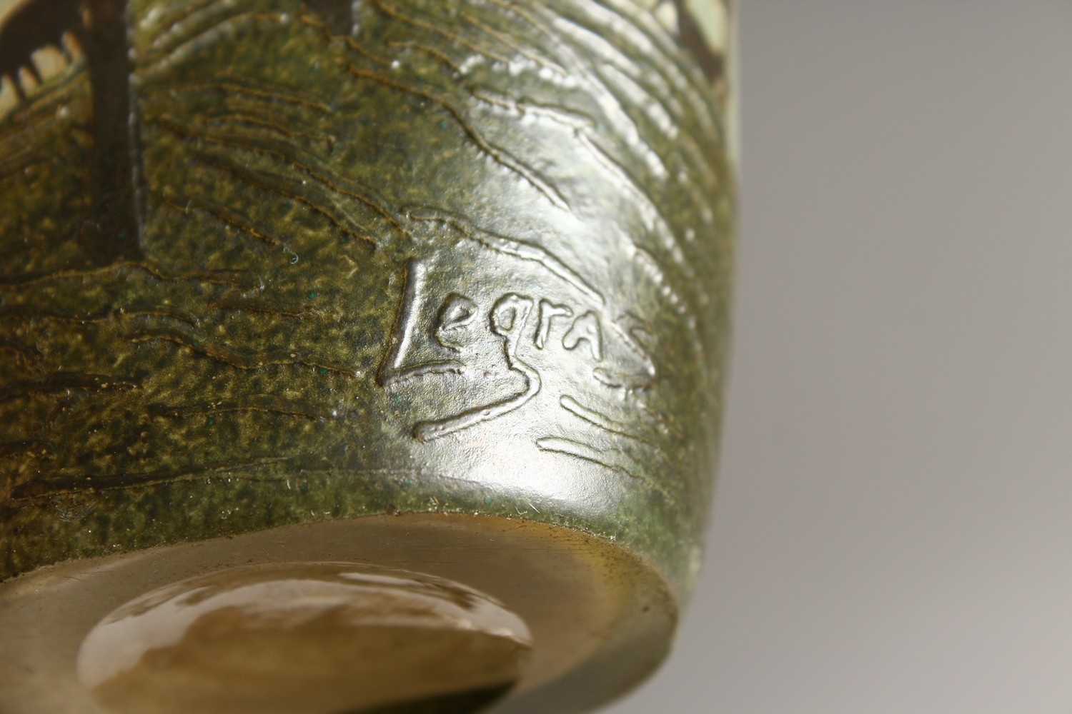 LEGRAS A GOOD CAMEO GLASS VASE, shepherdess with sheep on a hilltop with trees. Signed. 6ins high. - Image 11 of 11