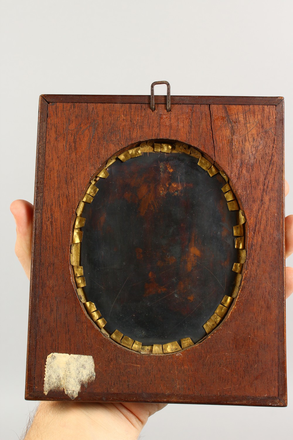 AN OVAL PORTRAIT MINIATURE, lady wearing a black coat with large white ruff, oil on copper, in an - Image 9 of 9