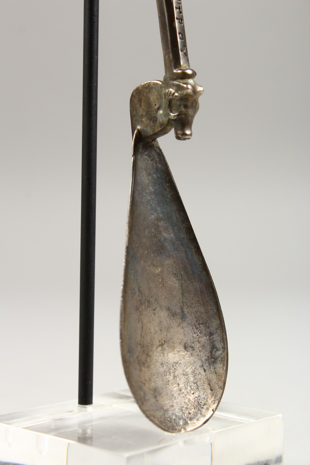 A ROMAN SILVER SPOON with inscription. 8.5ins long. - Image 3 of 12