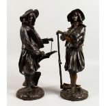 EMILE VICTOR BLAVIER (19TH CENTURY) FRENCH A GOOD PAIR OF 19TH CENTURY BRONZE FIGURES OF MALE